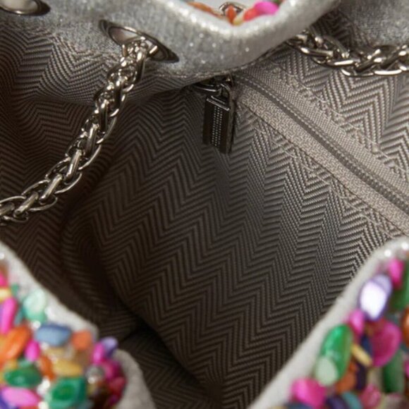 🆕️Sparkling Multicolor Stone & Rhinestone Evening Clutch Colorful Bucket Bag ✨ - Picture 8 of 13